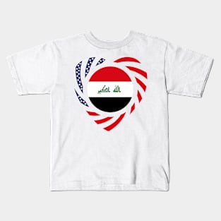 Iraqi American Multinational Patriot Flag (Heart) Kids T-Shirt